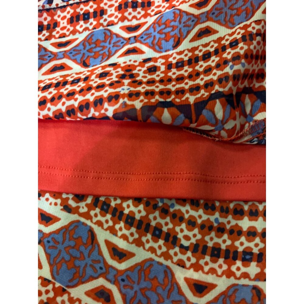 Alyx Floral Sleeveless Blouse Womens L Red Blue Lined Shell Used - Picture 6 of 13